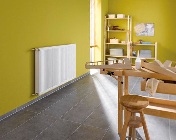 Grzejnik płytowy therm-x2 Profil-K typ 22 803 W 600 x 600 x 100 mm RAL 9016 biały przyłącze boczne | FK0220606OCYNKOGNIOWY