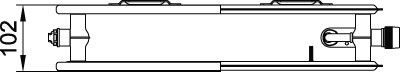 Grzejnik płytowy higieniczny therm-x2 Plan-V typ 20 1734 W 605 x 2305 x 102 mm RAL 9016 biały przyłącze dolne prawe | PTV200602301R1K