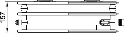 Grzejnik płytowy higieniczny therm-x2 Plan-V typ 30 1009 W 505 x 1105 x 157 mm RAL 9016 biały przyłącze dolne prawe | PTV300501101R1K