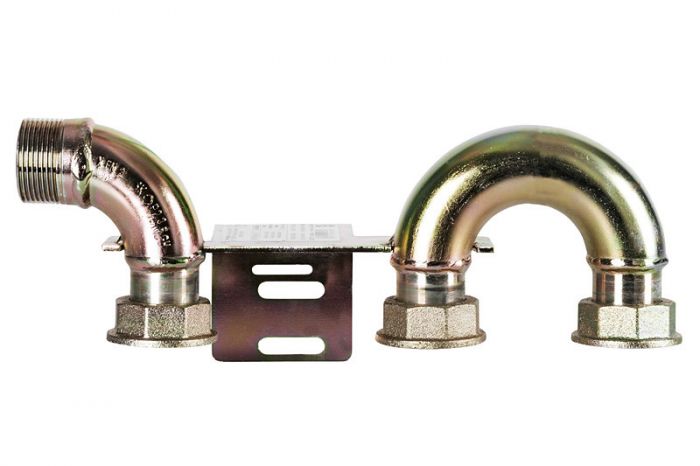 Monozłącze pod gazomierz G4/G6 z łukiem z prawej strony 130 mm GZ 5/4" x GZ 1" WEBA  | 0820000454
