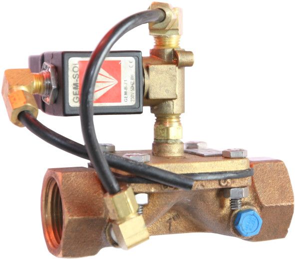 Zawór elektromagnetyczny, przyłącze gwintowane mosiężny normalnie otwarty, wersja specjalna MV300/MV100 3/4" GW Kvs 15 PN 16 230 V