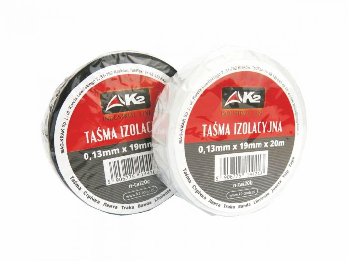 Taśma izolacyjna z PVC czarna 0,13x19 mm 20 m