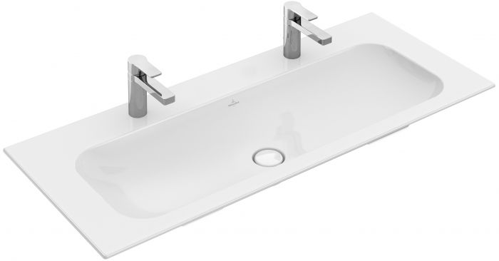 Umywalka ceramiczna VILLEROY & BOCH Finion meblowa prostokątny 2-otworowa bez przelewu 1200 x 500 mm weiss alpin z powłoką CeramicPlus | 4164C1R1