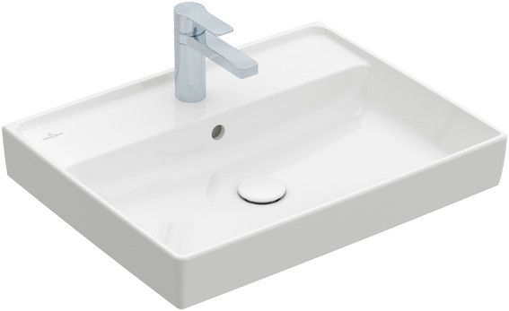 Umywalka TitanCeram VILLEROY & BOCH Collaro meblowa prostokątny z otworem z przelewem 600 x 470 mm weiss alpin | 4A336G01