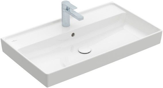 Umywalka TitanCeram VILLEROY & BOCH Collaro meblowa prostokątny z otworem z przelewem 800 x 470 mm weiss alpin  | 4A338G01