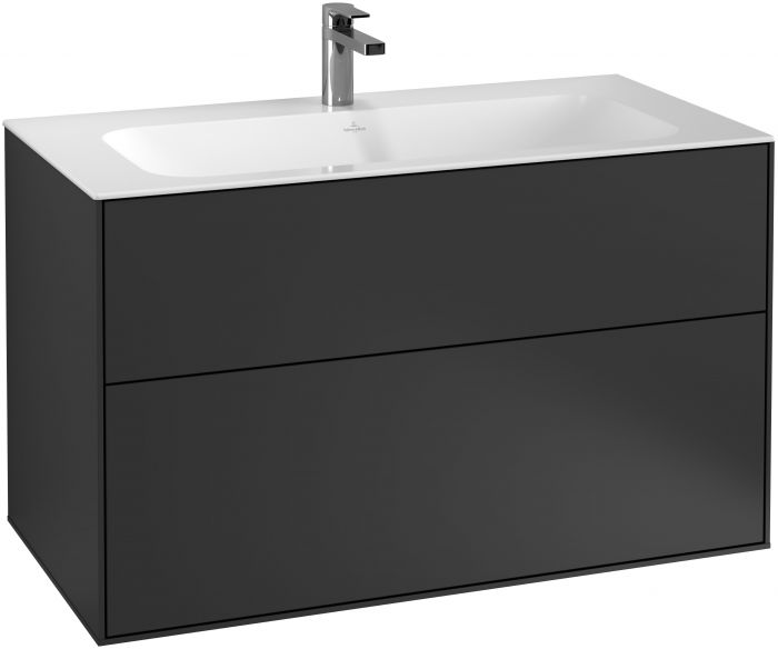 Szafka podumywalkowa wisząca 996 x 498 x 591 mm anthracite matt lacquer 2 szuflady z powierzchnią niepoślizgową VILLEROY & BOCH Finion | F02000GK