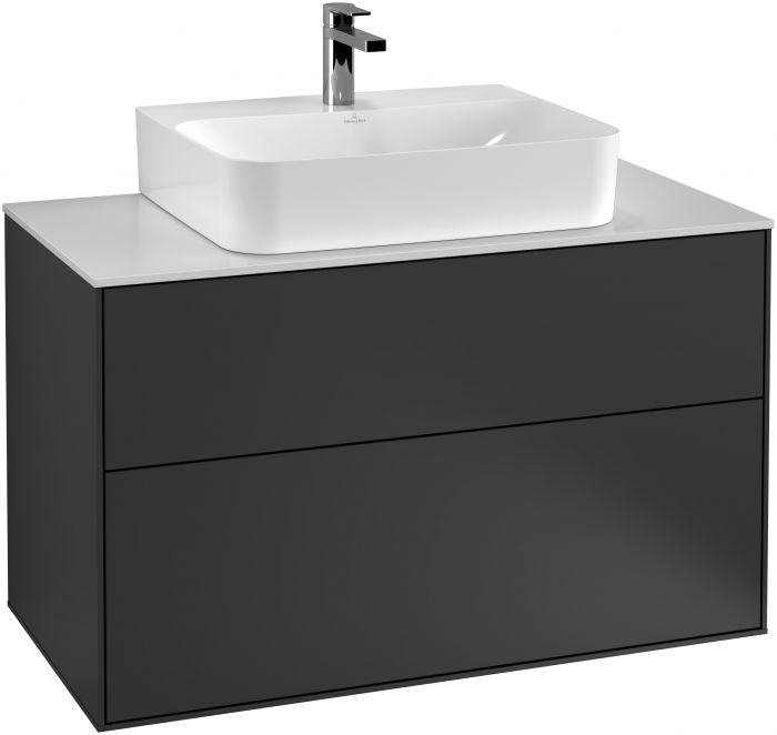 Umywalka ceramiczna VILLEROY & BOCH Finion ścienna prostokątny z otworem bez przelewu 600 x 470 mm weiss alpin z powłoką CeramicPlus  | 41686LR1