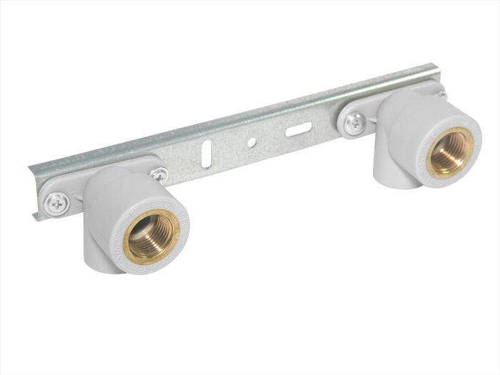 Płytka montażowa z kolankami PP-R 100mm 20mm x 1/2" GW