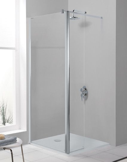 Kabina WALK-IN z elementem ruchomym SANPLAST Prestige III PR2/PRIII-140 1400 x 1980 mm biała EW szkło hartowane Sitodruk W18 z powłoką Glass Protect | 600073125001201