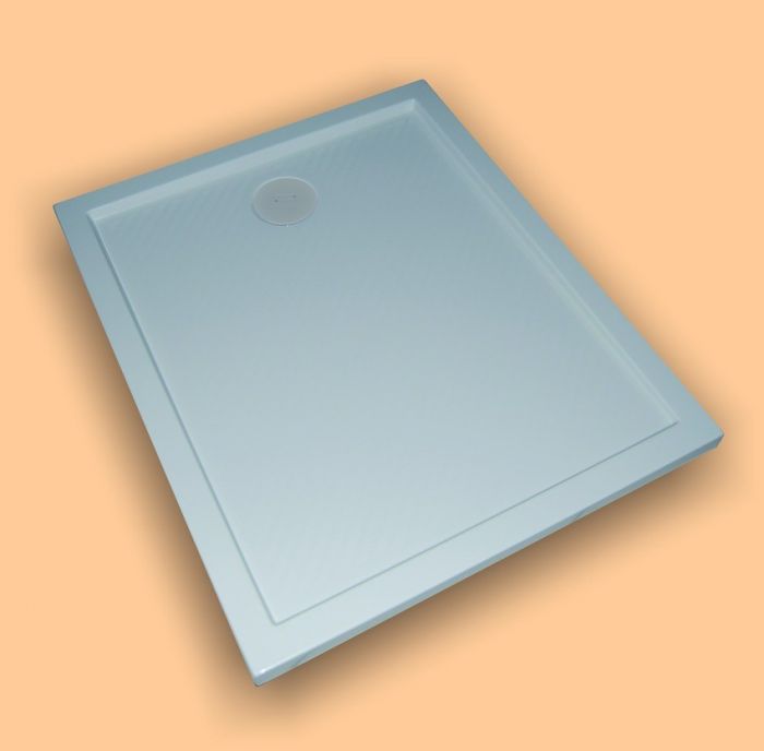 Purano brodzik mineralny prostokątny antypoślizgowy 90 x 100 x 4 cm biały