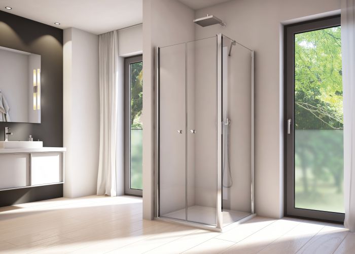 Ścianka boczna SANSWISS SOLINO SOLT2 1000 x 2000 mm srebrna połysk szkło hartowane przezroczyste z powłoką AQUAPERLE | SOLT210005007