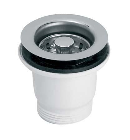 Spust zlewozmywakowy MCALPINE 1 1/2" x 70 mm z wyciąganym sitkiem ze stali nierdzewnej | MBS70CP