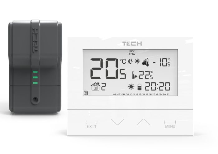 Regulator pokojowy dwustanowy bezprzewodowy TECH ST-292 v2 biały | WG110421