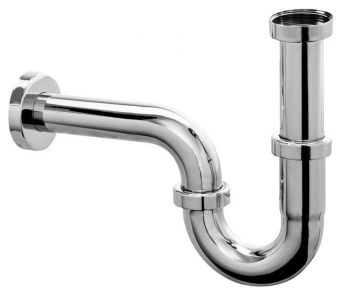 Syfon umywalkowy rurowy MCALPINE z mosiądzu 1 1/4" x 32 mm chromowany bez spustu | 215M
