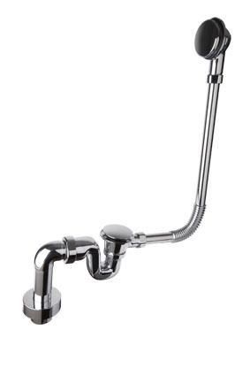 Syfon wannowy zewnętrzny dekoracyjny MCALPINE z korkiem klik-klak 1 1/2" x 40/50mm chrom  | BRASSTRAP50CB