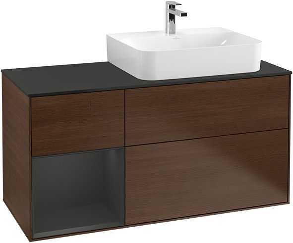 Szafka podumywalkowa wisząca 1200 x 501 x 603 mm peony matt laquer umywalka po prawej stronie VILLEROY & BOCH Finion | G141MTHB
