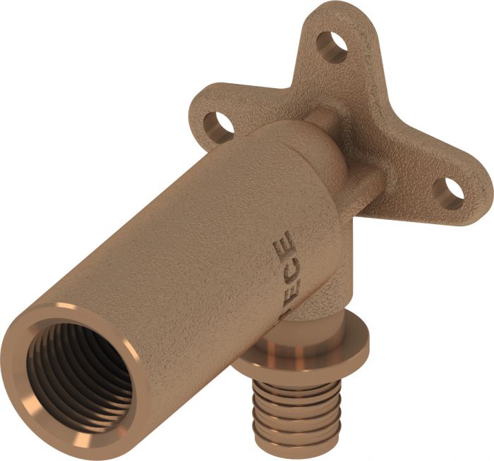 Kolano z brązu naścienne długie zaciskane TECEflex 16 mm x 1/2" GW