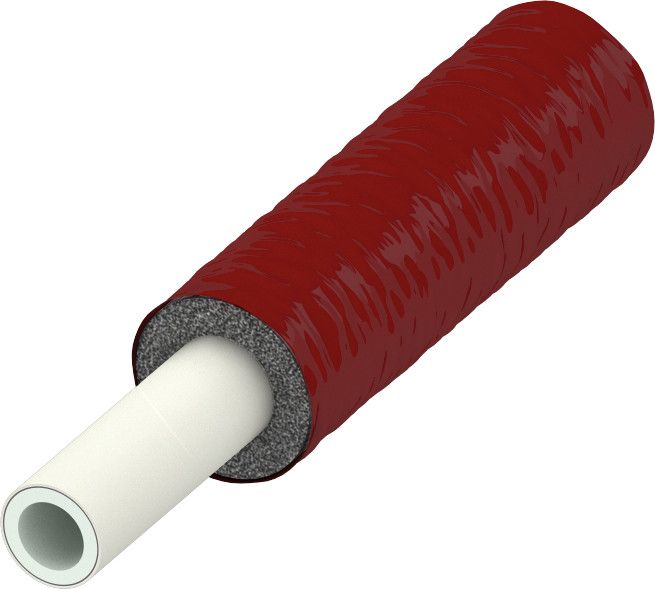 Rura PE-Xc/Al/PE-RT wielowarstwowa zaciskana TECEflex w otulinie czerwonej 16 x 6 mm zwój 75 m