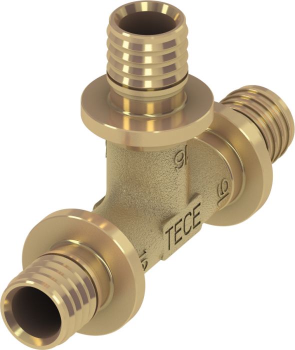 Trójnik mosiądz standard 90° zaciskany TECEflex 14 mm