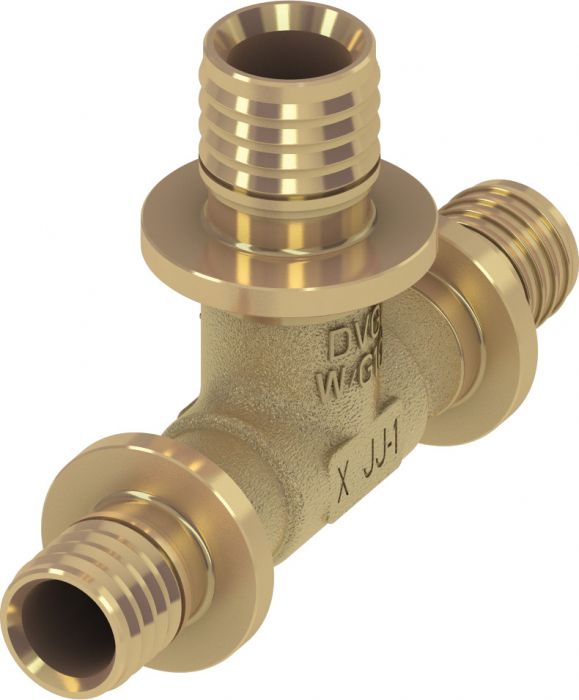 Trójnik mosiądz standard 90° redukcyjny zaciskany TECEflex 25 x 25 x 16 mm