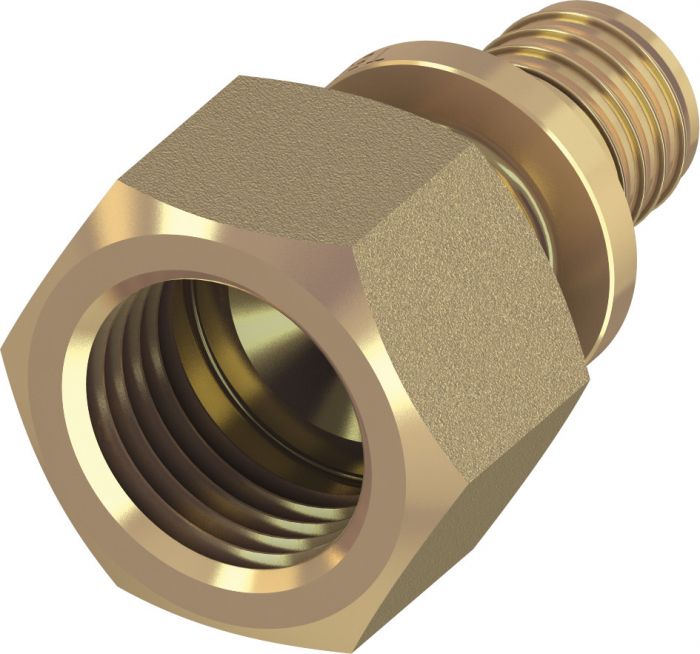 Mufa mosiądz standard przejściowa zaciskana TECEflex 25 mm x 1" GW