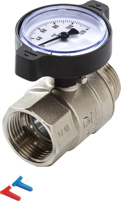 Zawór kulowy do rozdzielacza TECEfloor z termostatem SLQ 1" GW x 1" GZ