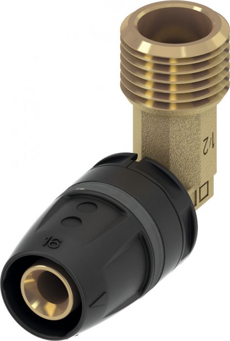 Nypel mosiądz standard przejściowy kątowy połączenie wtykowe typ "push" TECElogo 25 mm x 3/4" GZ