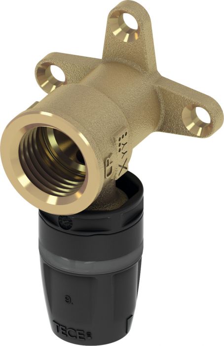 Kolano mosiądz standard naścienne połączenie wtykowe typ "push" TECElogo 20 mm x 1/2" GW