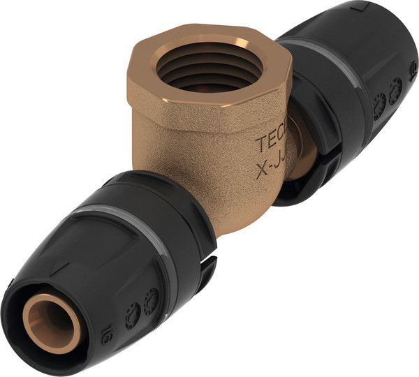 Trójnik brąz 90° połączenie wtykowe typ "push" TECElogo 63 x GW 1 1/2" x 63