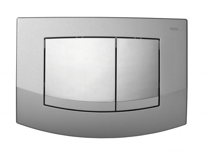 Przycisk spłukujący podwójny do WC TECEambia 214  x 152  x 22 mm z tworzywa sztucznego chrom matowy/chrom połysk