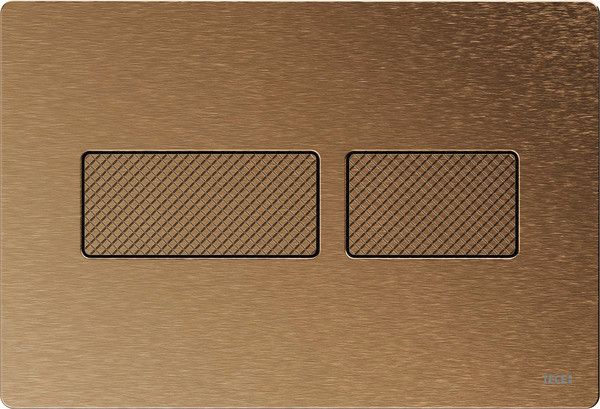 Przycisk spłukujący TECE TECEsolid podwójny do WC metalowy brąz szczotkowany o strukturze diamentowej 220 x 150 x 6 mm | 9240435