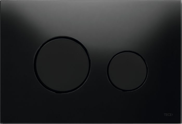 Przycisk spłukujący podwójny do WC TECEloop 220  x 150  x 11 mm szkło czarny/czarny