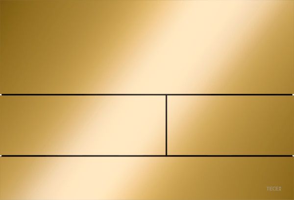 Przycisk spłukujący TECE TECEsquare II podwójny do WC z metalu złoty optyczny połysk 220 x 150 x 3 mm  | 9240839