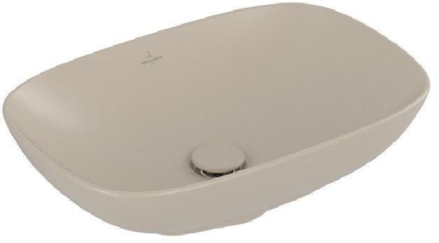 Umywalka VILLEROY & BOCH Loop & Friends stojąca na blacie ceramicPlus bez przelewu 560 x 380 x 120 mm almond | 4A4901AM