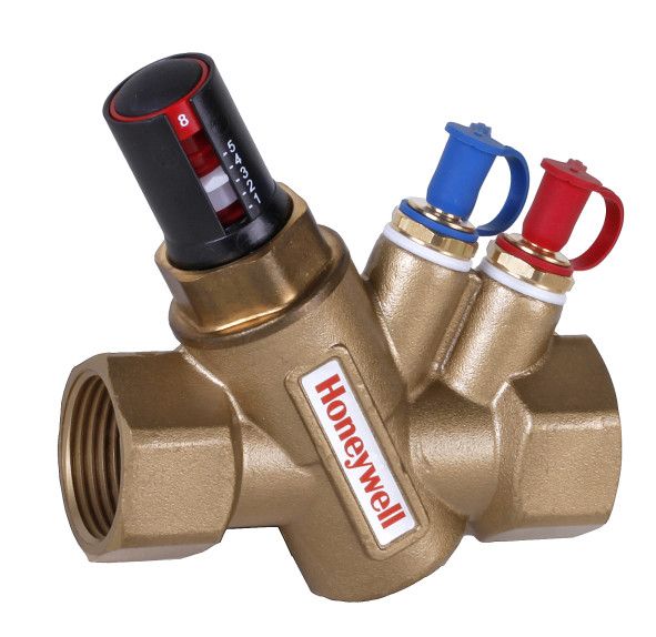 Regulator przepływu skośny V5003FY10250825 DN 25 z automatyczną funkcją równoważenia hydraulicznego 2 bar
