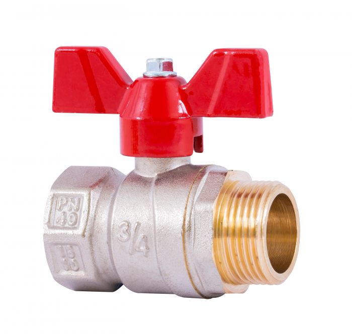 Zawór kulowy z motylkiem SKALAR 3/4" GW x GZ PN 40