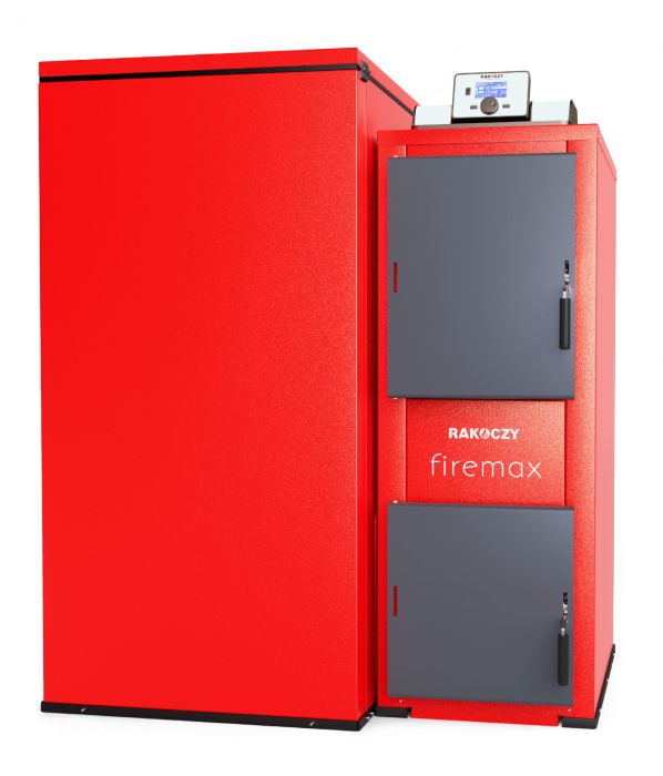 Kocioł na paliwo stałe na pellet FIREMAX 300 PLUS 25 kW z podajnikiem z lewej strony