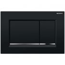 Przycisk uruchamiający GEBERIT Sigma20 (ex Sigma30) prostokątny przedni do spłuczek podtynkowych Sigma 12 cm i 8 cm z tworzywa sztucznego czarny/chrom błyszczący/czarny 246 x 164 x 12 mm  | 115883KM1