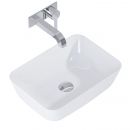 Umywalka ceramiczna ROCA Reni nablatowa prostokątna 460 x 330 x 135 mm ceram white  | RE040800038060