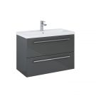 Szafka podumywalkowa płyta laminowana 796 x 396 x 530 mm anthracite 2 szuflady, do kompletowania z uchwytami (sprzedawanymi osobno) ELITA Kwadro Plus 80 2S | A857970153