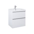 Szafka podumywalkowa płyta laminowana 16 mm 600 x 449 x 635 mm biała wysoki połysk 2 szuflady z metalowymi bokami, górna szuflada wyposażona w organizer, do kompletowania z uchwytami (sprzedawanymi osobno) ROCA Look 60 2S | RE010601028060