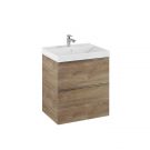 Szafka podumywalkowa wisząca płyta laminowana 16 mm 600 x 449 x 635 mm dąb canela 2 szuflady, do kompletowania z uchwytami (sprzedawanymi osobno) ROCA Look 60 2S | RE010601027050