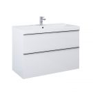 Szafka podumywalkowa podwieszana 1000 x 449 x 635 mm white matt 2 szuflady z metalowymi bokami, górna szuflada wyposażona w organizer, do kompletowania z uchwytami (sprzedawanymi osobno) ROCA Look 100 2S | RE011003025290