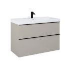 Szafka podwieszana z płyty laminowanej 1000 x 449 x 635 mm fume matt z 2 szufladami ROCA LOOK 100 2S | RE011000027020
