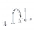 Bateria wannowa stojąca GROHE Atrio 2-uchwytowa 5-otworowa chrom w komplecie: wylewka wannowa z perlatorem, przełącznik wanna/prysznic, Sena słuchawka (26465), wąż prysznicowy 2000 mm, przyłącze węża  | 19922003