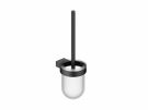 Szczotka do WC wisząca BRASS & FITTINGS VITALLE BRESSO szkło mrożone 350 x 95 mm czarna mat  | 3406030081