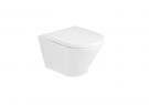 Miska WC z tworzywa Supralit® z powłoką antybakteryjną wisząca ROCA GAP ROUND Round Rimless 35.5 x 54 cm biała z deską wolnoopadającą SUPRALIT (A801D12001)  | A34H0N2000
