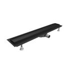 Odpływ prysznicowy liniowy SCHEDPOL BASE-LOW z maskownicą STEEL z syfonem szybkoprzepływowym w zestawie z aluminium anodowanego STANDARD PLUS 800 x 80 x 70 mm black  | OLSL80CSTLOW