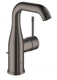 Bateria umywalkowa stojąca GROHE Essence 1-uchwytowa 1-otworowa mosiężna DN 15 hard graphite z obrotową wylewką z perlatorem  i ogranicznikiem obrotu  | 23462A01