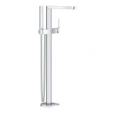 Bateria wannowa wolnostojąca GROHE Plus 1-uchwytowa 1-otworowa mosiężna chrom w komplecie słuchawka prysznicowa Euphoria Cube, wąż prysznicowy Silverflex 1250 mm  | 23846003